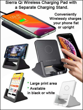 Sierra Qi Wireless Charging Pad with a Separate Stand